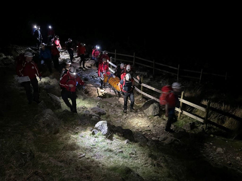 ‘Stoic’ man takes tumble down Scafell Pike