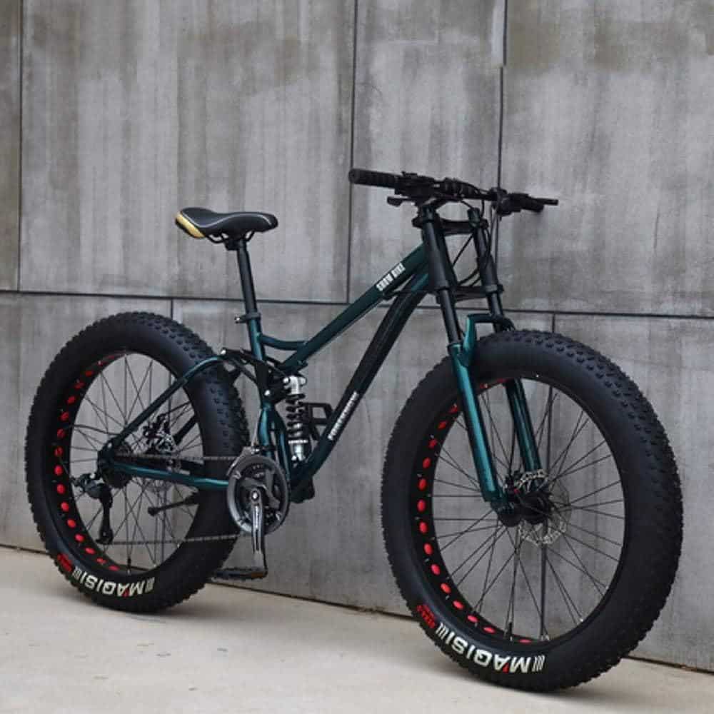 26 Mountain Bikes,Adult Fat Tire Mountain Trail Bike,21 Speed Bicycle,High-carbon Steel Frame Dual Full Suspension Dual Disc Brake (Cyan) 26 Mountain Bikes,Adult Fat Tire Mountain Trail Bike,21 Speed Bicycle,High-carbon Steel Frame Dual Full Suspension Dual Disc Brake (Cyan)